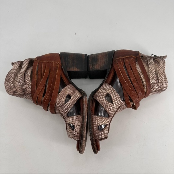 Freebird by Steven Nest Leather Strappy Boots Sandals Western Boho 7 - Picture 5 of 9